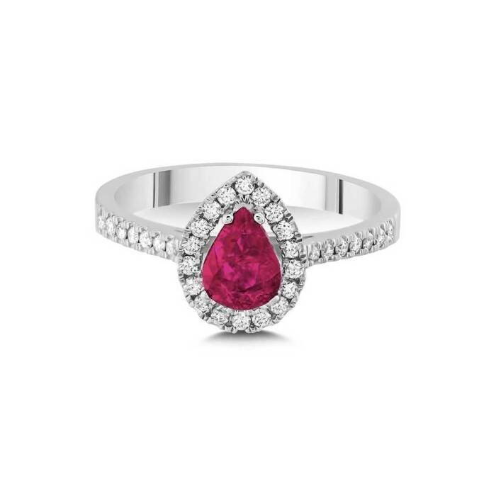 1,08 Karat Pırlanta Damla Yakut Yüzük - 1