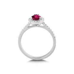 1,08 Karat Pırlanta Damla Yakut Yüzük - 3