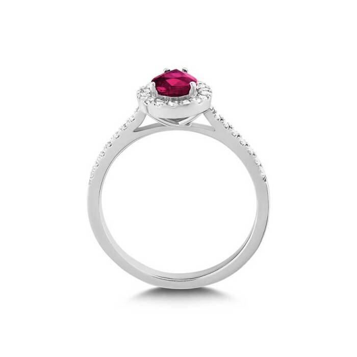 1,08 Karat Pırlanta Damla Yakut Yüzük - 3