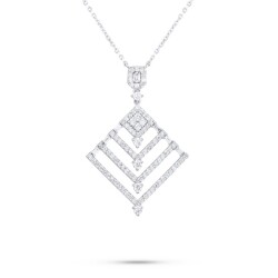 1,09 Karat Pırlanta Baget Tasarım Kolye - 3