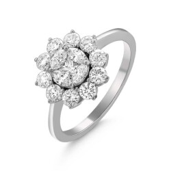 1,11 Karat Pırlanta Papatya Yüzük - 2