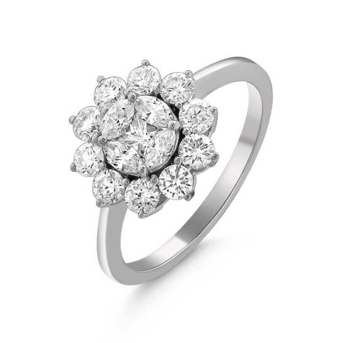 1,11 Karat Pırlanta Papatya Yüzük - 2