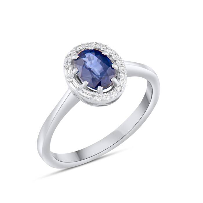 1,11 Karat Pırlanta Oval Safir Yüzük - 2