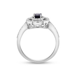 1,17 Karat Pırlanta Safir Yüzük - 2