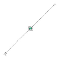 1,23 Karat Pırlanta Zümrüt Bileklik - 