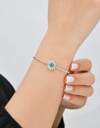 1,23 Karat Pırlanta Zümrüt Bileklik - 3