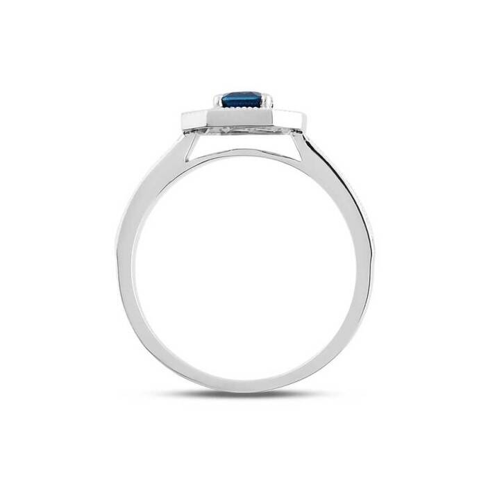 1,35 Karat Pırlanta Safir Yüzük - 2