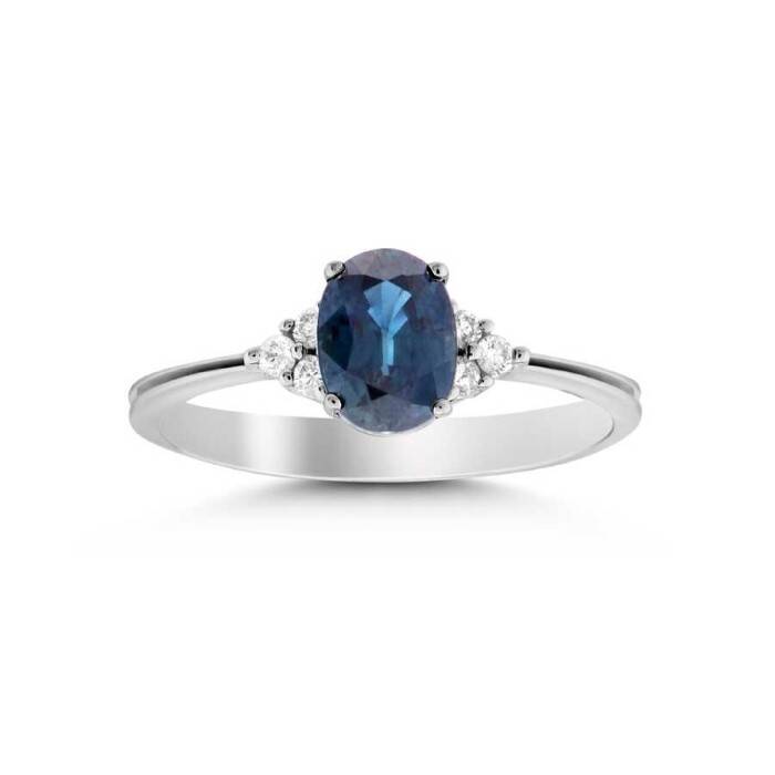 1,36 Karat Pırlanta Safir Yüzük - 1