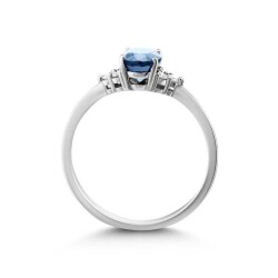 1,36 Karat Pırlanta Safir Yüzük - 3