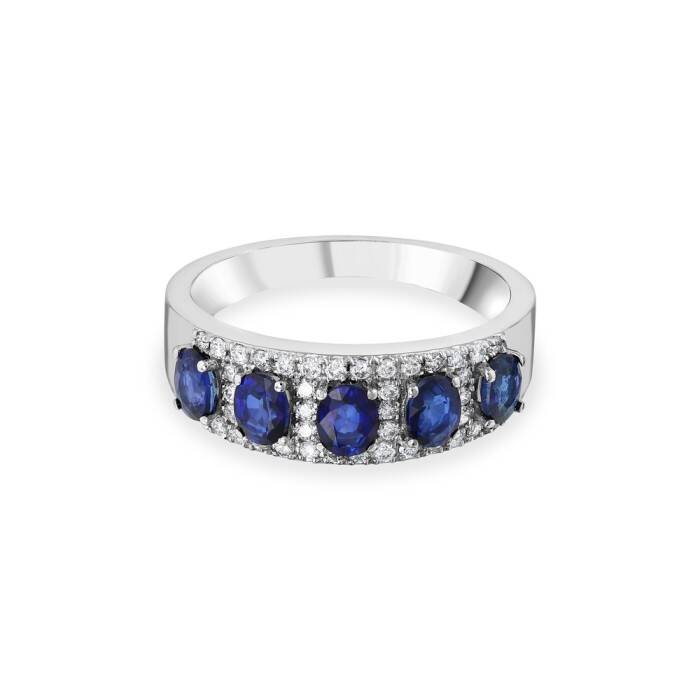 1,42 Karat Pırlanta Safir Yüzük - 1