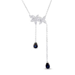 1,49 Karat Pırlanta Safir Kolye - 2