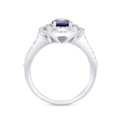 1,60 Karat Pırlanta Damla Safir Yüzük - 2