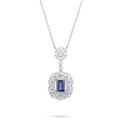 2,15 Karat Pırlantalı Safir Kolye - 2