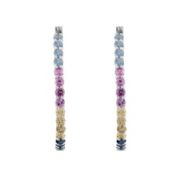 2,80 Karat Çok Renkli Safir Küpe - 2