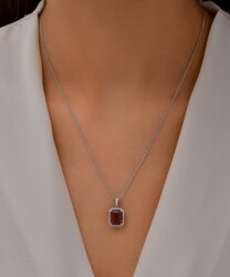 3,68 Karat Pırlantalı Yakut Kolye - 3