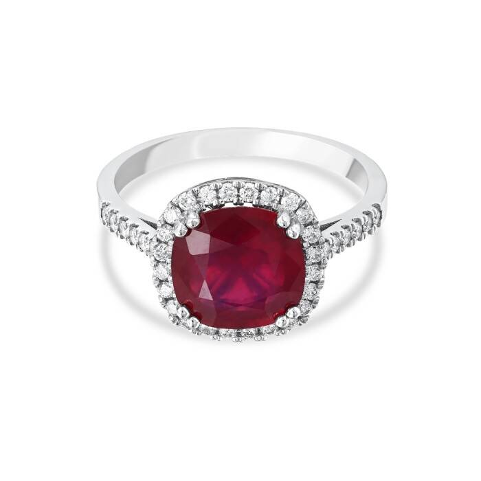 4.68 Karat Pırlanta Yakut Yüzük - 2