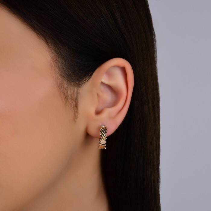 0,40 Karat Pırlanta Halka Küpe - 3