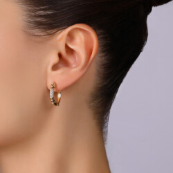 0,32 Karat Pırlanta Halka Küpe - 2